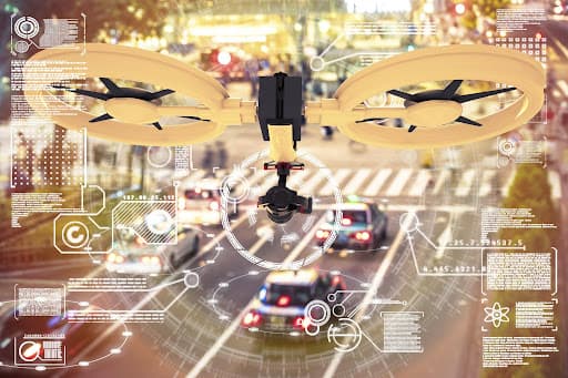 Drone monitoring crops