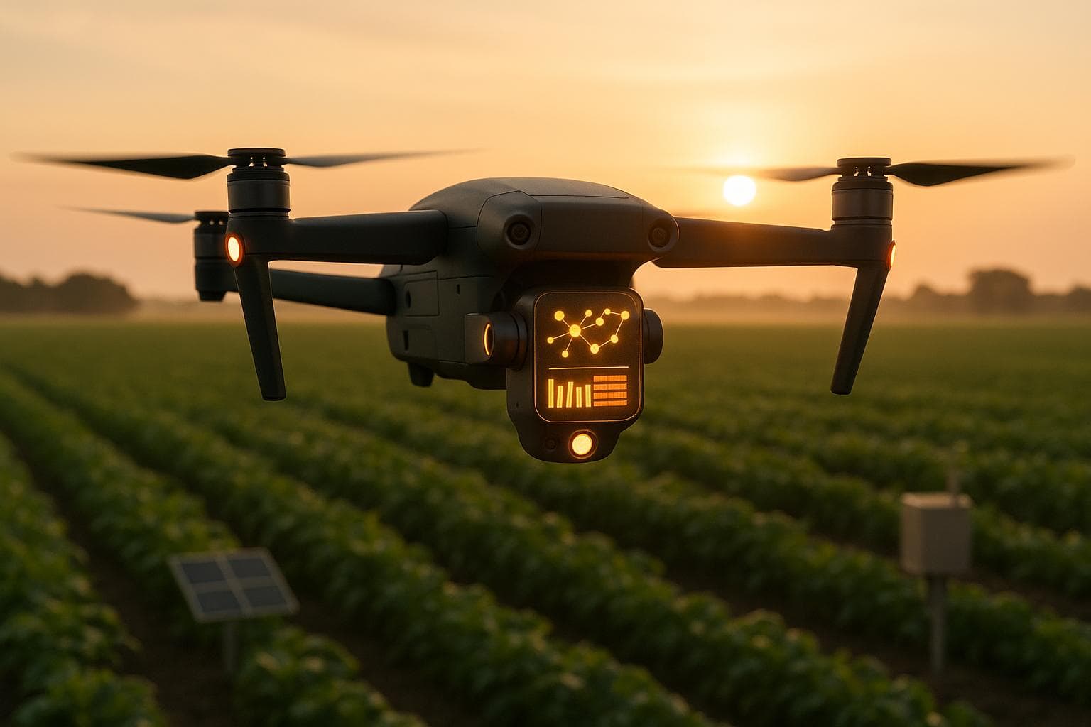 Drone monitoring crops